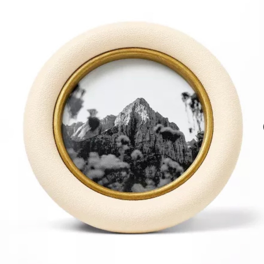 4"x4" Shagreen Wrapped Single Image Frame Cream - Threshold™ Studio McGee